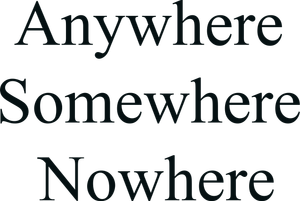 Anywhere Somewhere Nowhere's poster